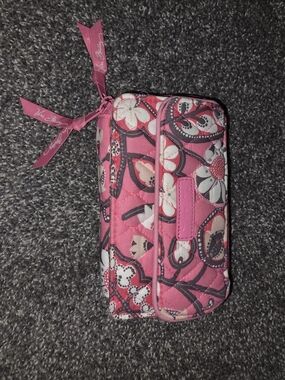 Vera Bradley Pink Floral Quilted Wristlet Wallet